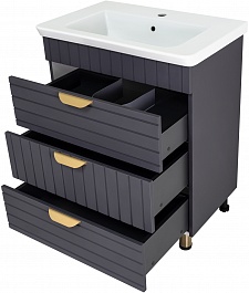 Brevita Тумба с раковиной Gloster 70 графит – фотография-2